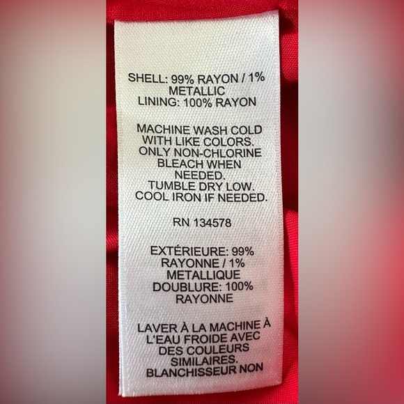 NWT Vineyard Vines Plaid Ruffle Tiered Dress Red Velvet Rayon Metallic - Picture 11 of 12